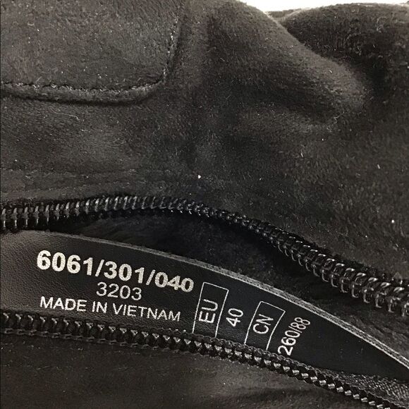 ZARA Black Faux Suede Fur Lined Low Heel Over The Knee Boot Size 40 - Picture 8 of 14